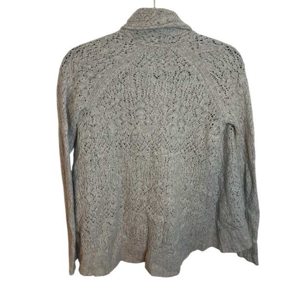 Calypso St. Barth Gray Cashmere Pointelle Cardigan Sweater - Picture 2 of 5